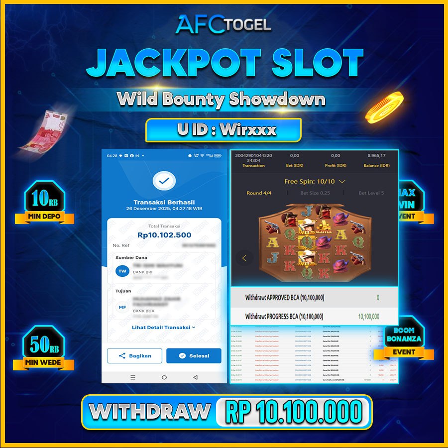AFCTOGEL JACKPOT GAME SLOT Wild Bounty Shodown Rp.10.100.000.,-LUNAS