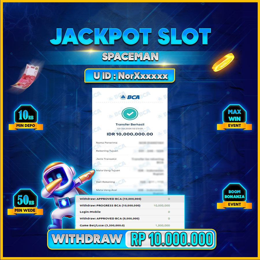 AFCTOGEL JACKPOT GAME SPACEMAN Rp.10.000.000.,-LUNAS