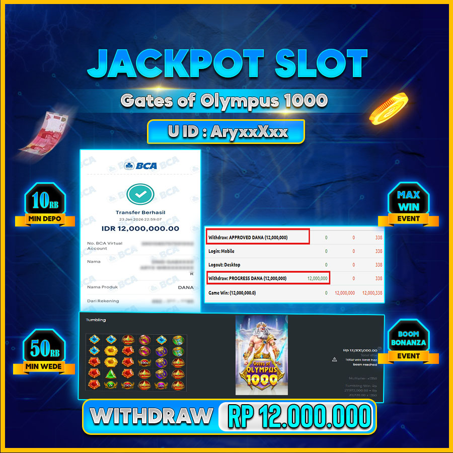 AFCTOGEL JACKPOT GATES OF OLYMPUS 1000 Rp.12.000.000.,-LUNAS