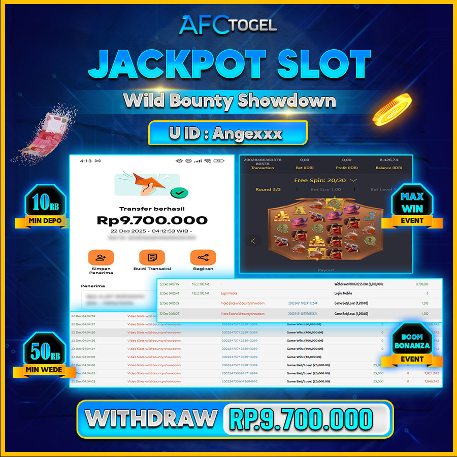 AFCTOGEL JACKPOT Slot Wild Bounty Showdown  Rp.9.700.000.,-LUNAS
